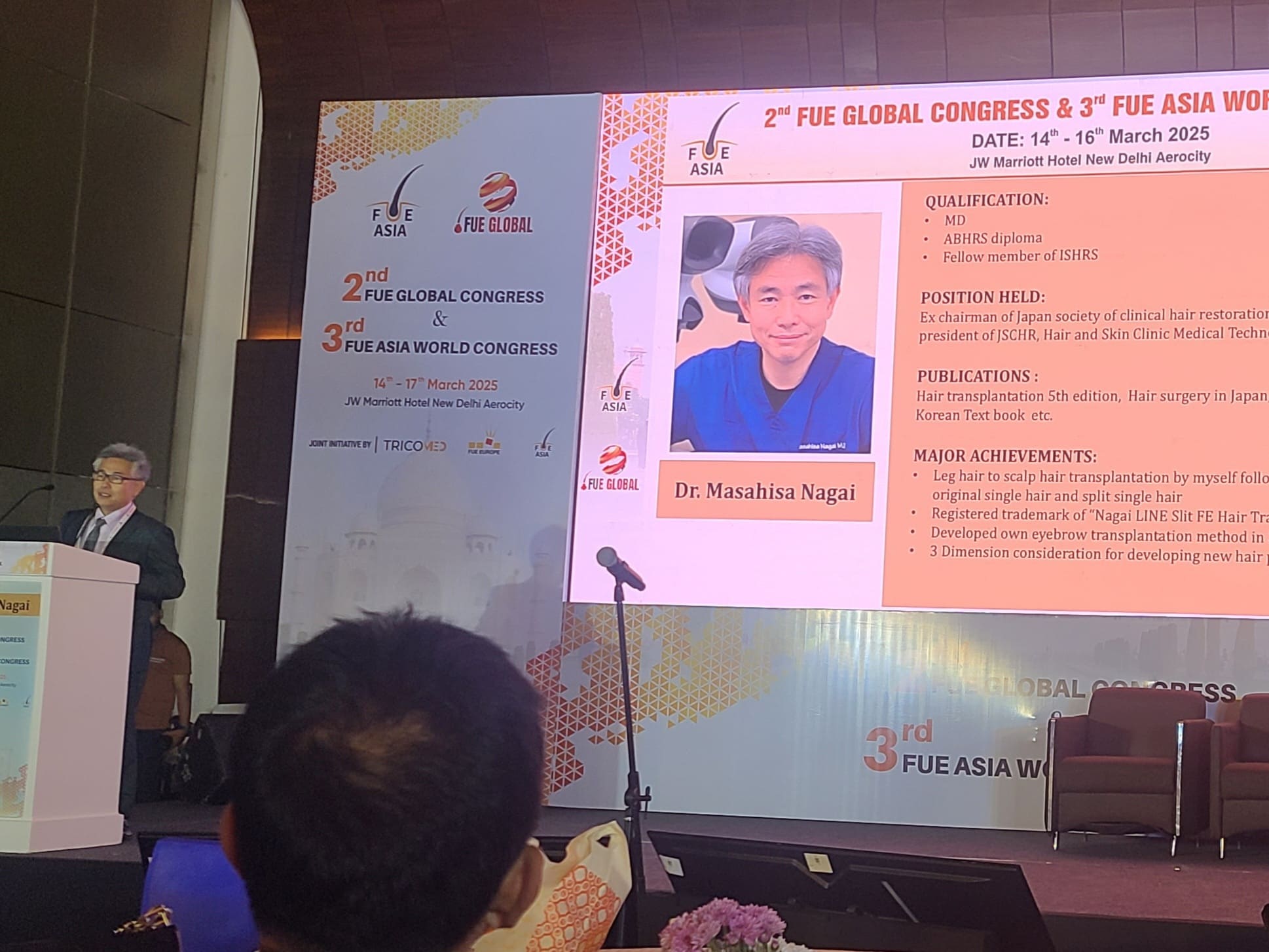 2025.03.16 長井医師 インド デリーで開催されたFUEASIAで講演・公開オペを行いました